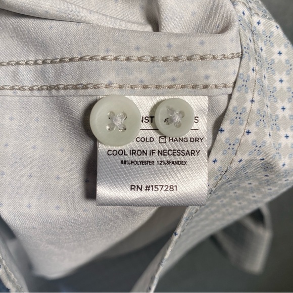 Mizzen + Main XXL Trim Fit Men’s Leeward Performance Stretch Geometric Shirt - Picture 6 of 8